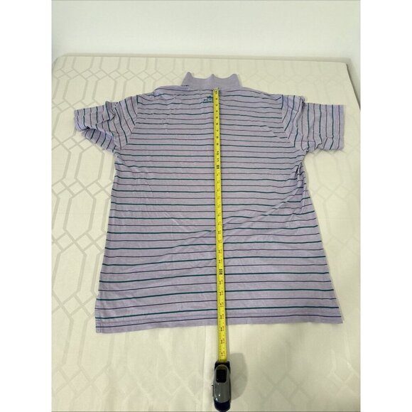 Peter Millar Crown Crafted Golf Polo Shirt Purple Striped Men’s M Performance - Picture 5 of 9